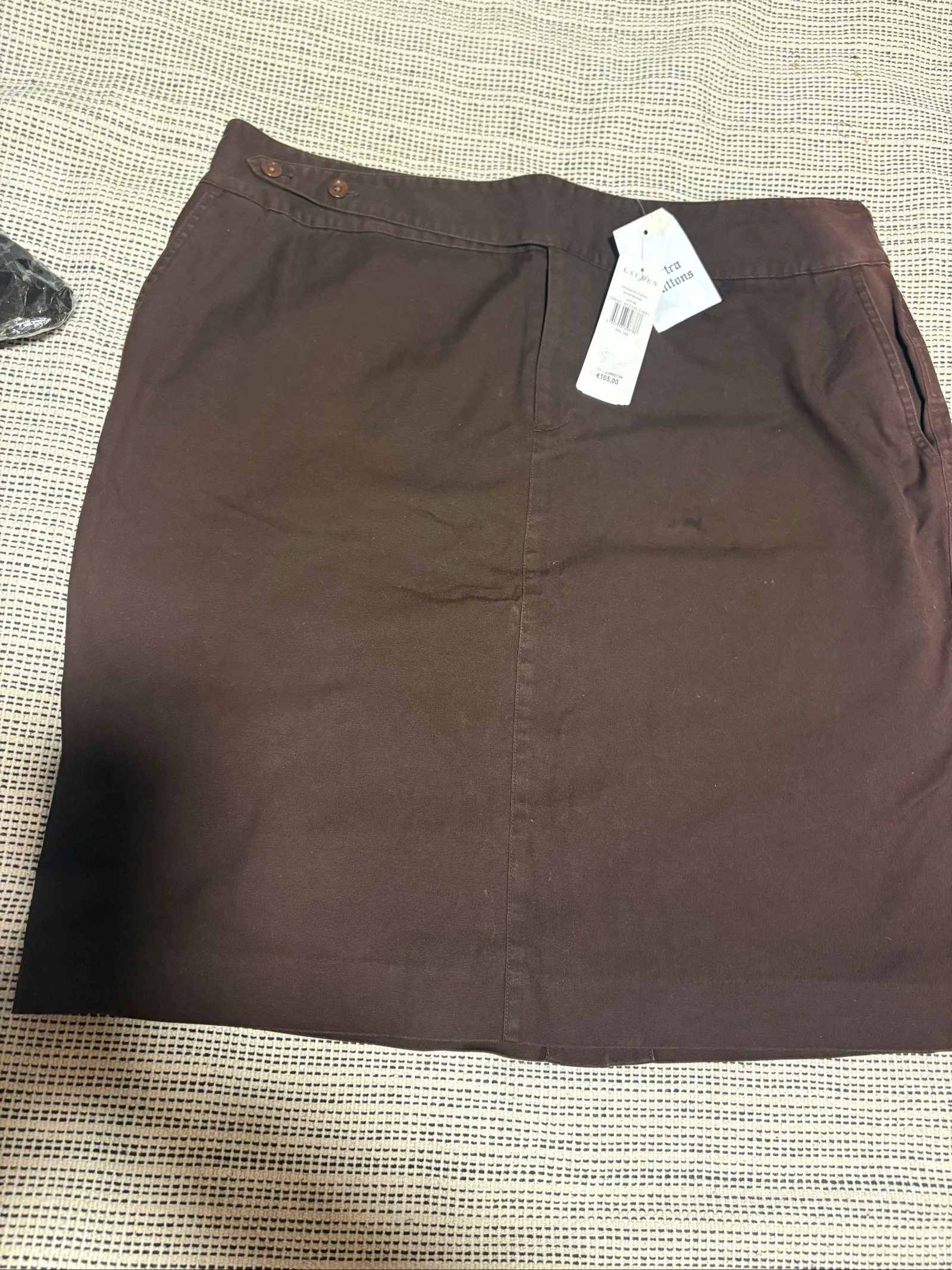 jupe falda lauren ralph lauren marron brown 18w 52 novo etiquetas – photo 2